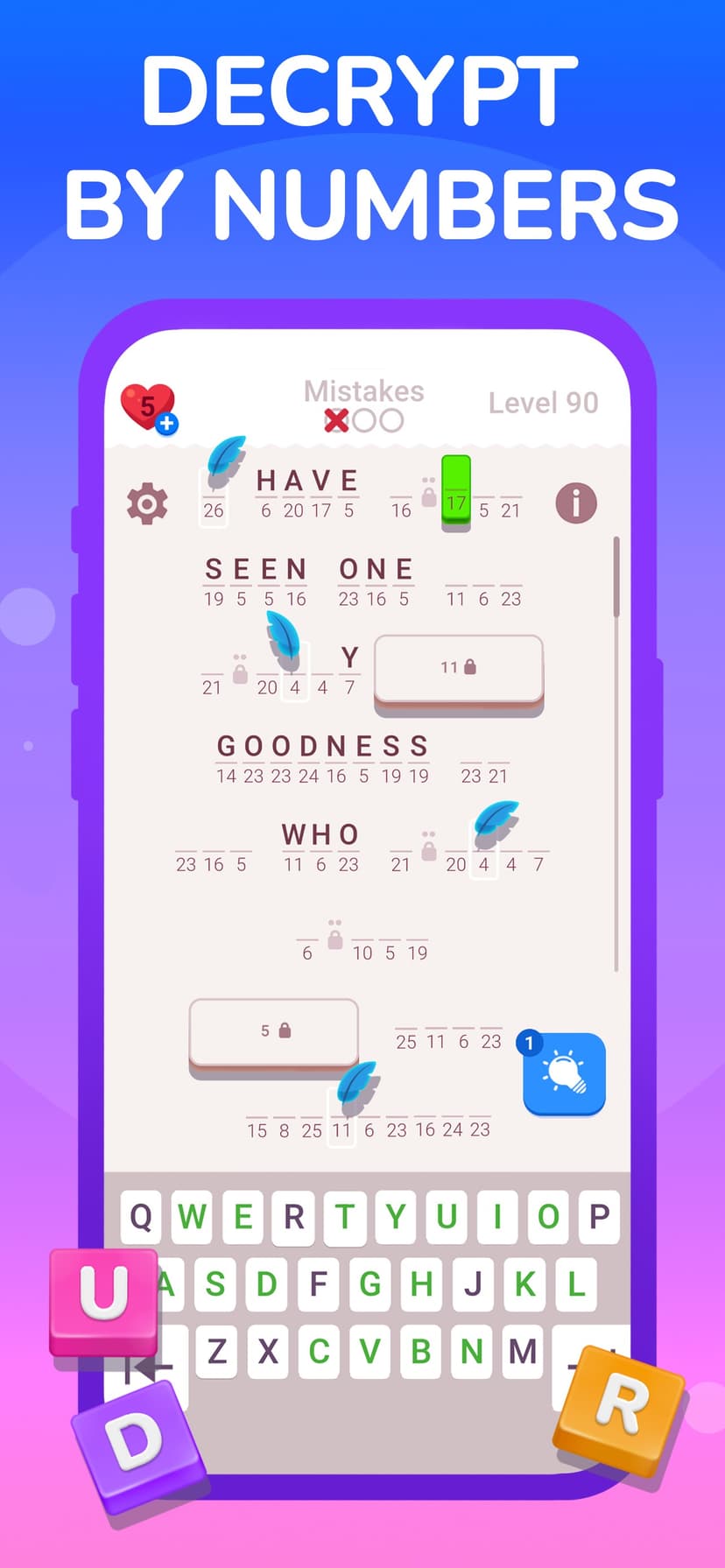 Cryptogram: Word Brain Puzzle screenshot 3 - screenshot