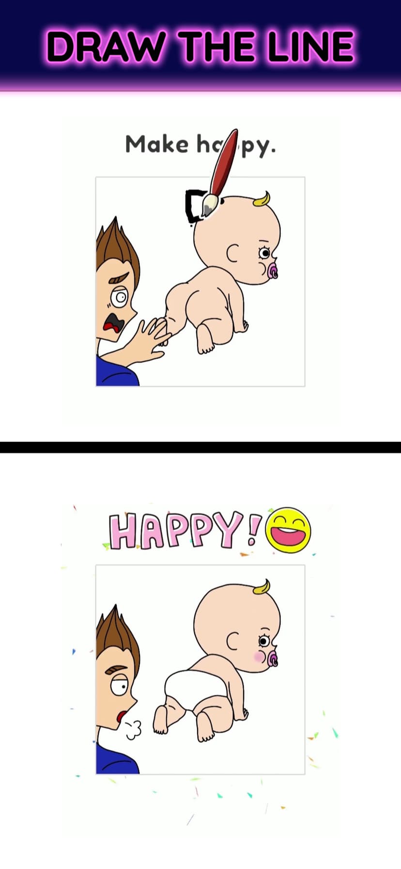 Draw Happy Baby : Puzzle Game screenshot 2 - screenshot