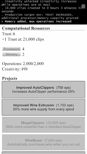 Universal Paperclips screenshot 3 - screenshot