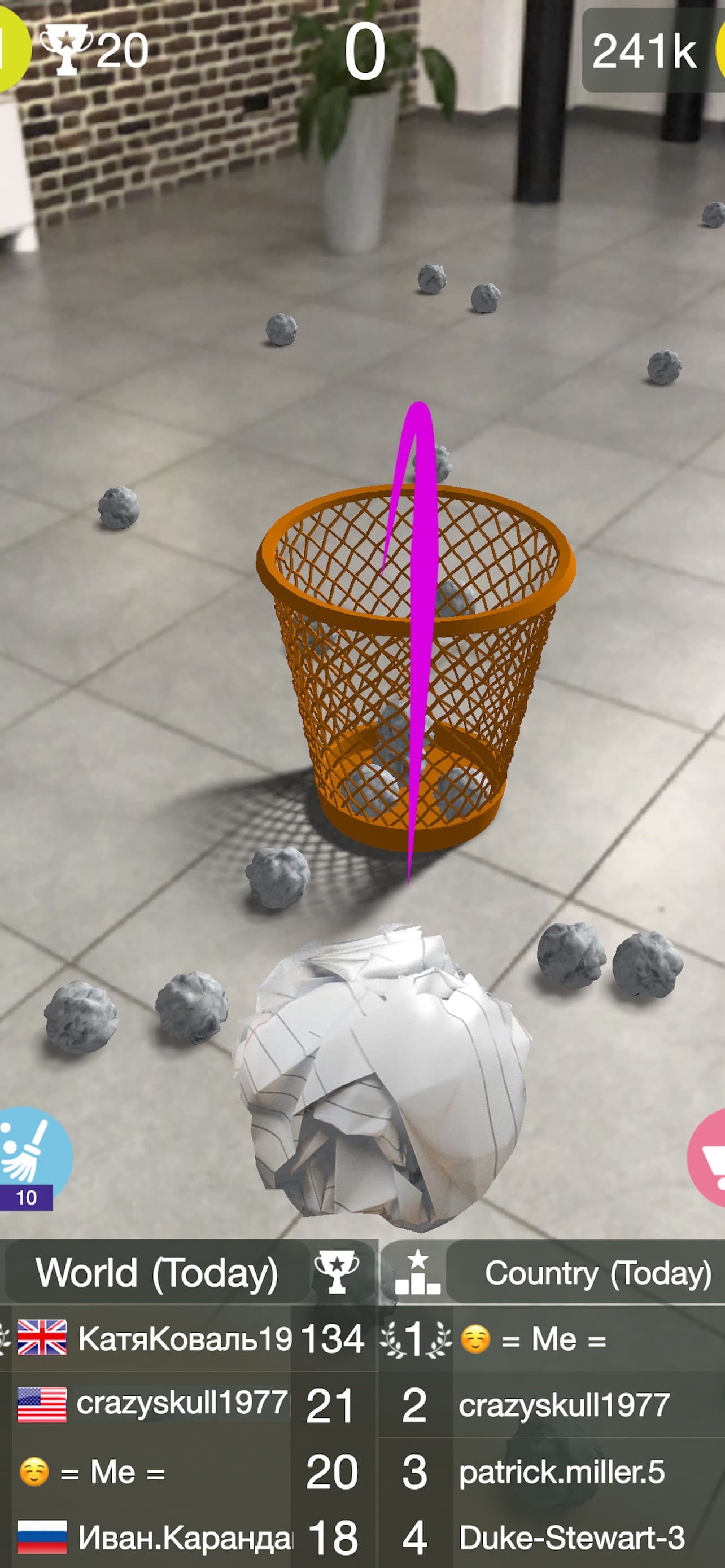 Paper Bin AR - paper throw screenshot 4 - screenshot