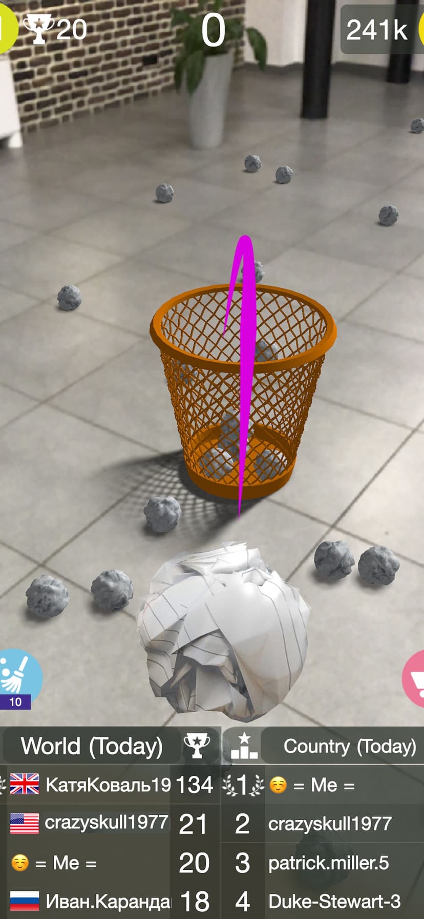 Paper Bin AR - paper throw screenshot 4 - screenshot