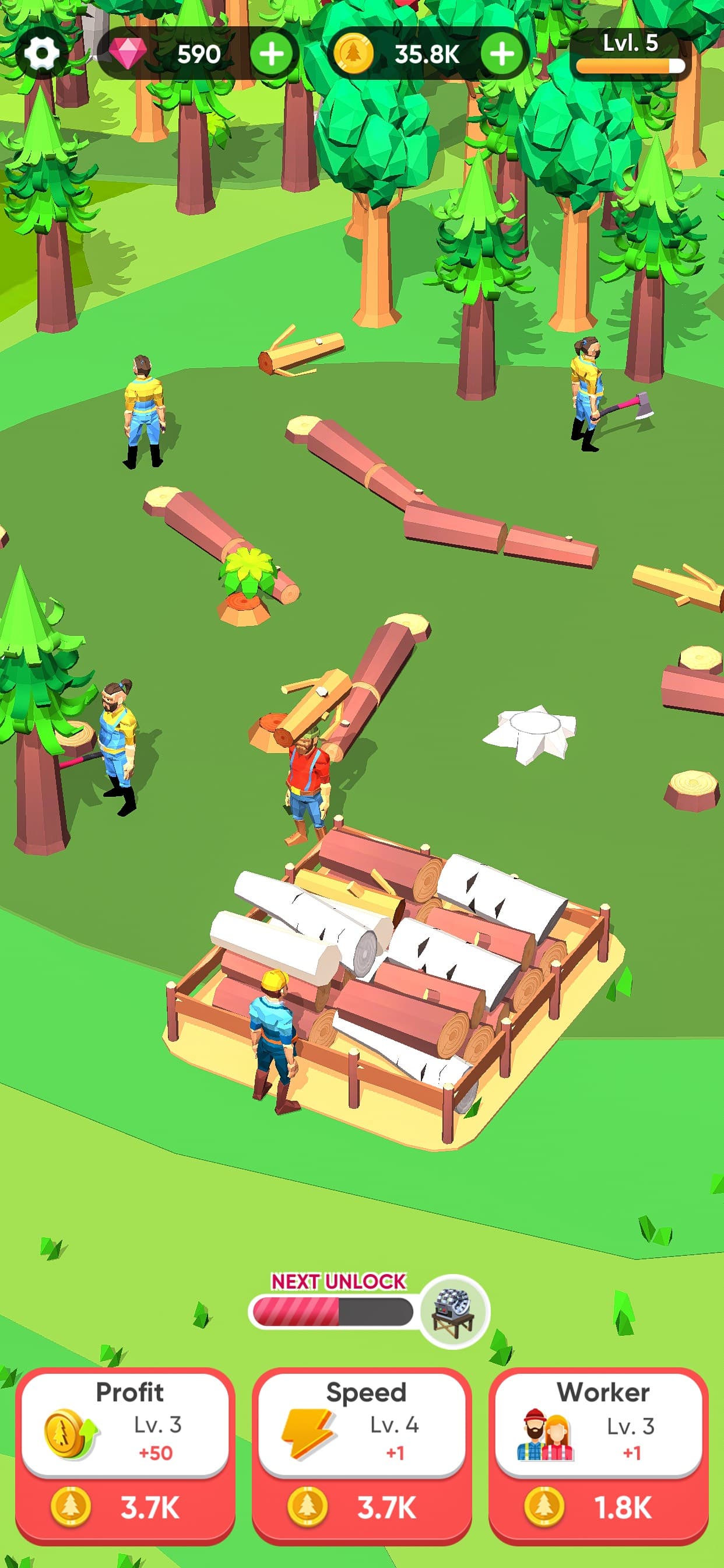 Idle Lumber Mill - Wood Game screenshot 7 - screenshot