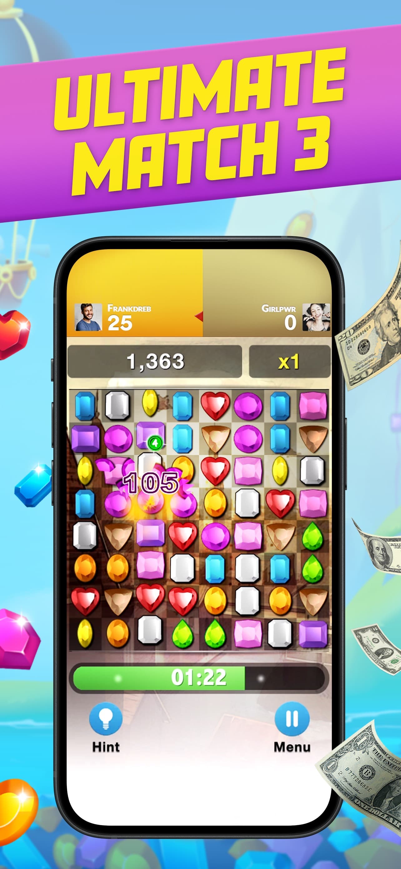 Diamond Strike - Match 3 Games screenshot 2 - screenshot