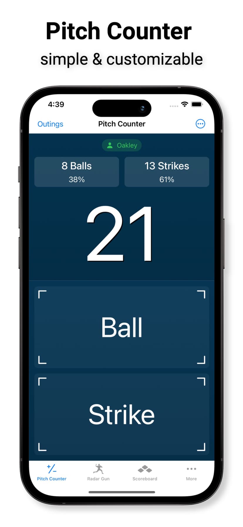 Pitch Counter & Radar Gun screenshot 1 - screenshot