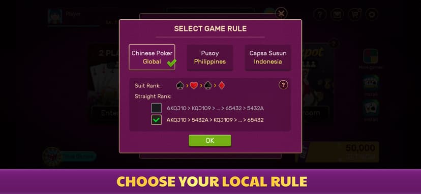 Chinese Poker - Pusoy Offline screenshot 6 - screenshot