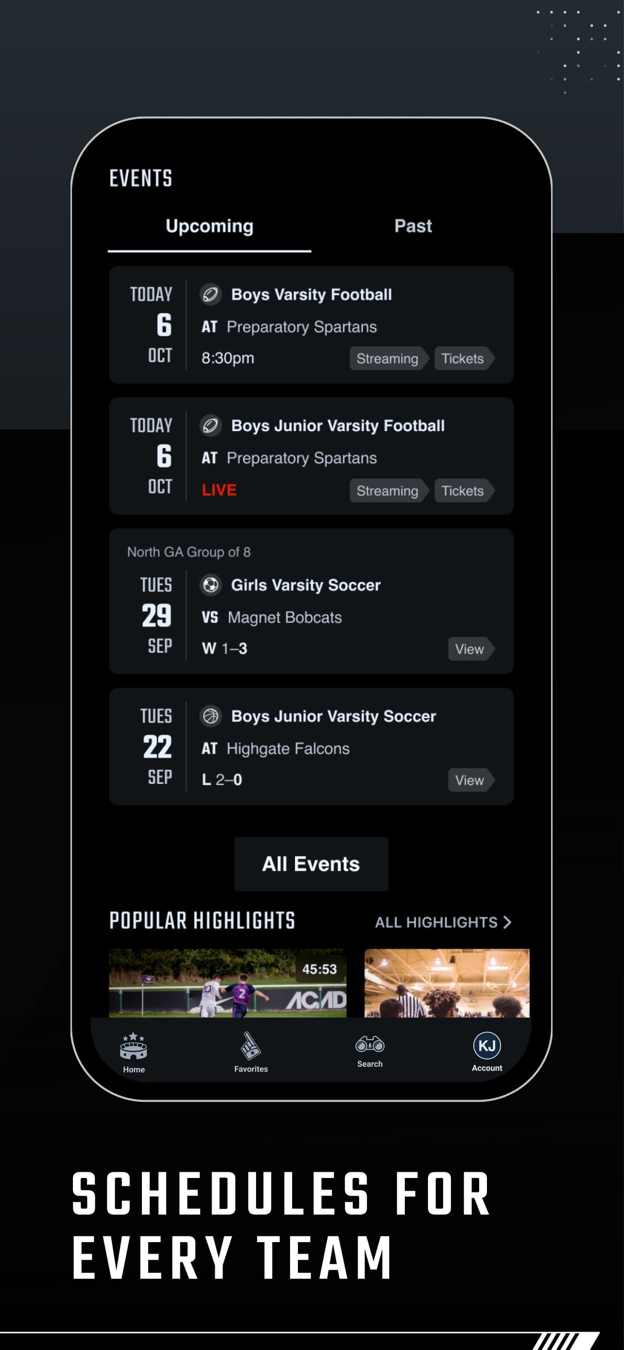 Hudl Fan: Find. Watch. Follow. screenshot 4 - screenshot