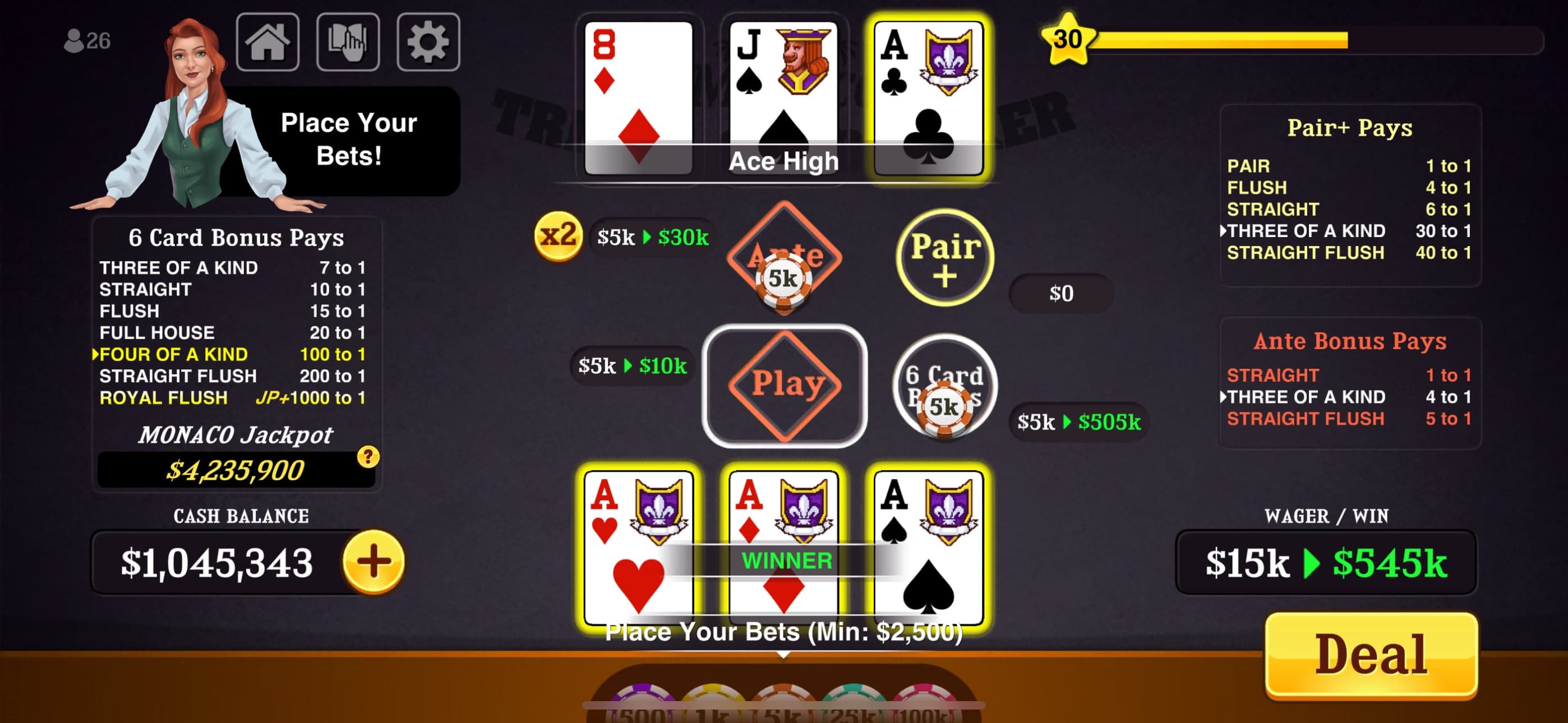 Triple Card Poker Casino screenshot 5 - screenshot