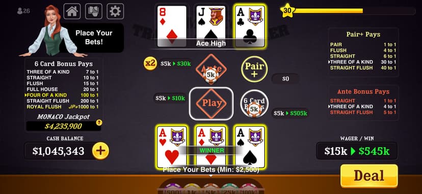Triple Card Poker Casino screenshot 5 - screenshot