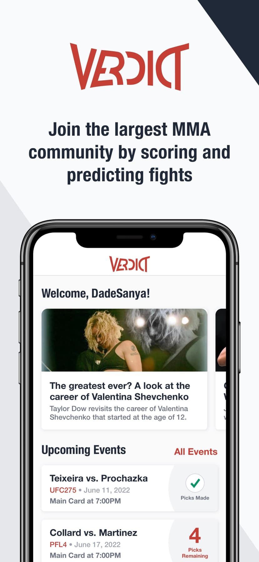 Verdict MMA Picks & Scoring screenshot 1 - screenshot