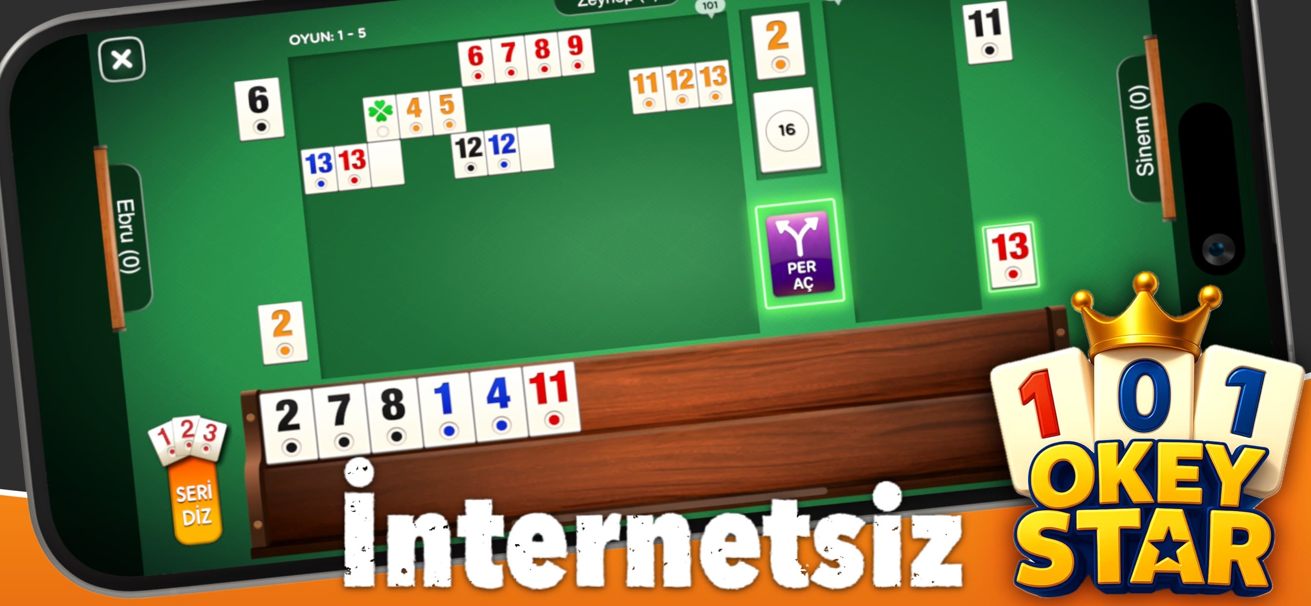 101 Okey Star ( internetsiz ) screenshot 1 - screenshot