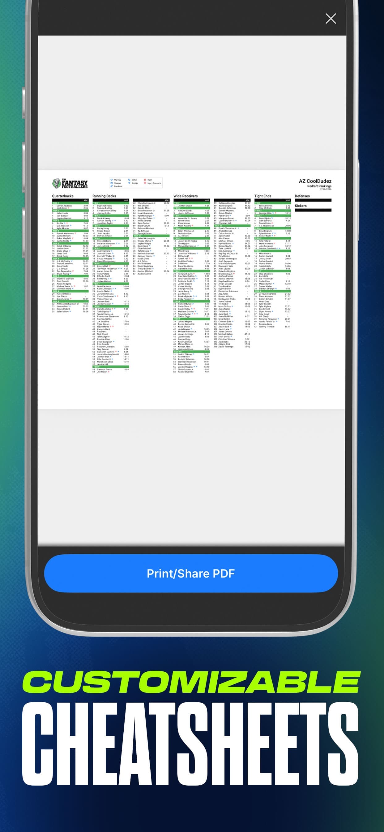 Fantasy Football Draft Kit UDK screenshot 6 - screenshot