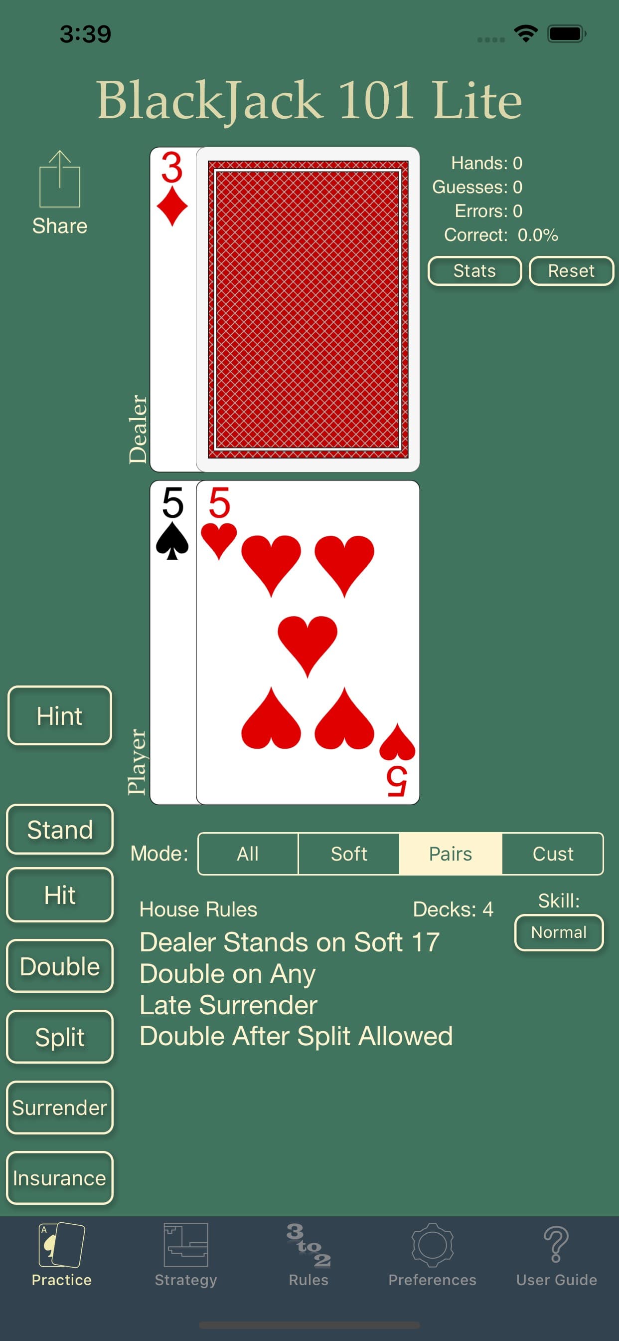 Blackjack Trainer 101 screenshot 1 - screenshot