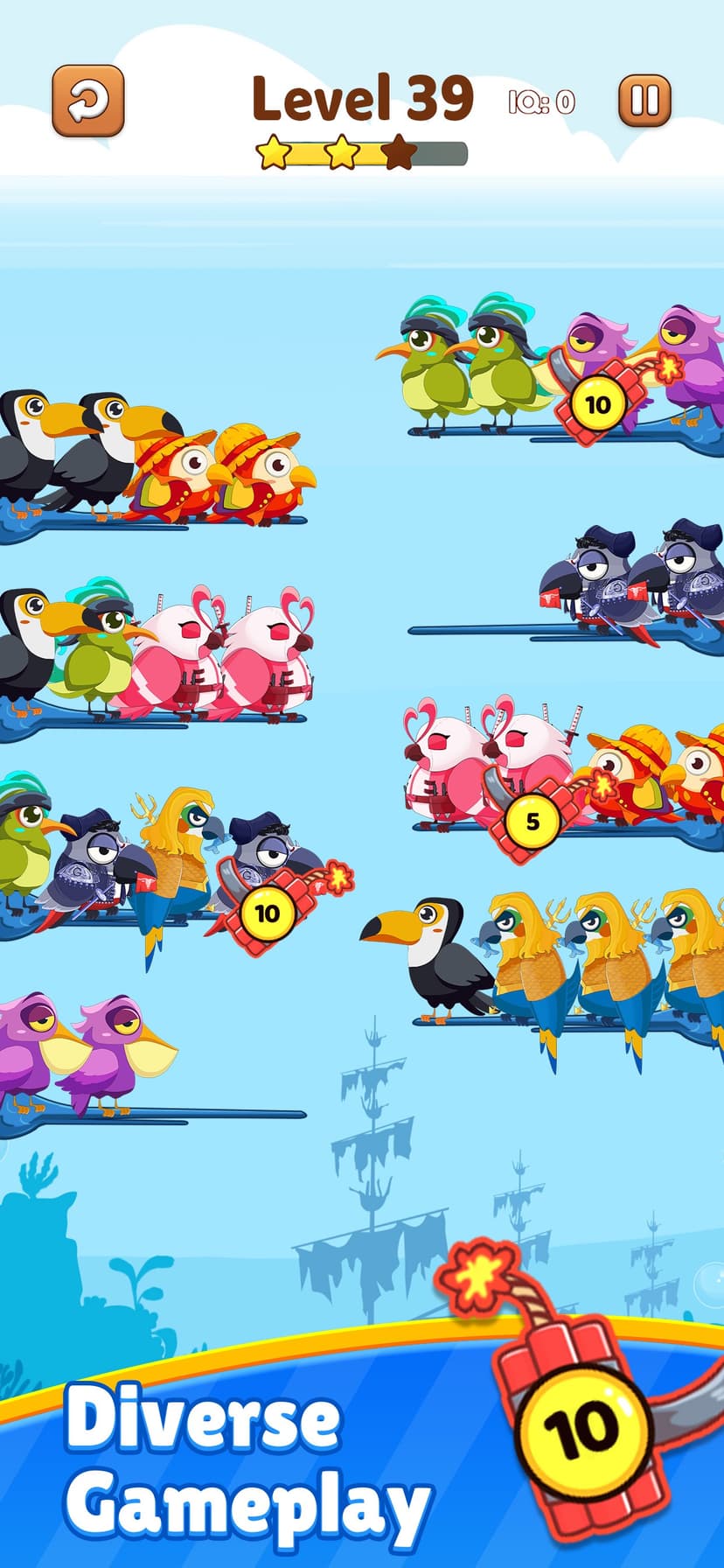 Bird Sort 2 Color Puzzle Game screenshot 4 - screenshot