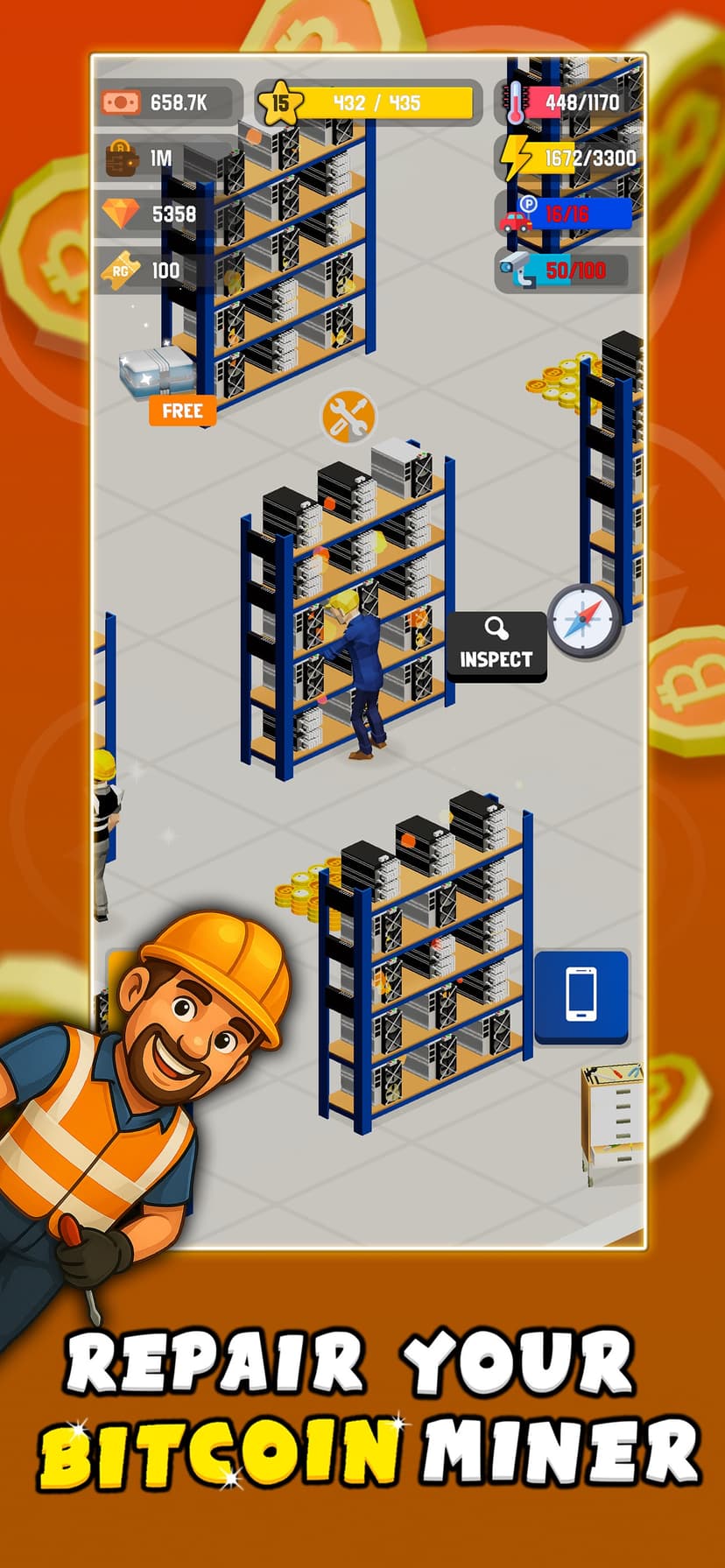 Bitcoin Miner Bro - Tycoon screenshot 1 - screenshot