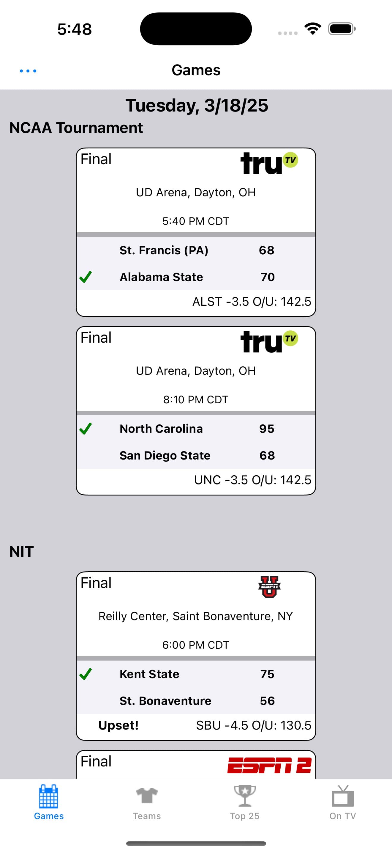 College Hoops Scores, Schedule screenshot 1 - screenshot
