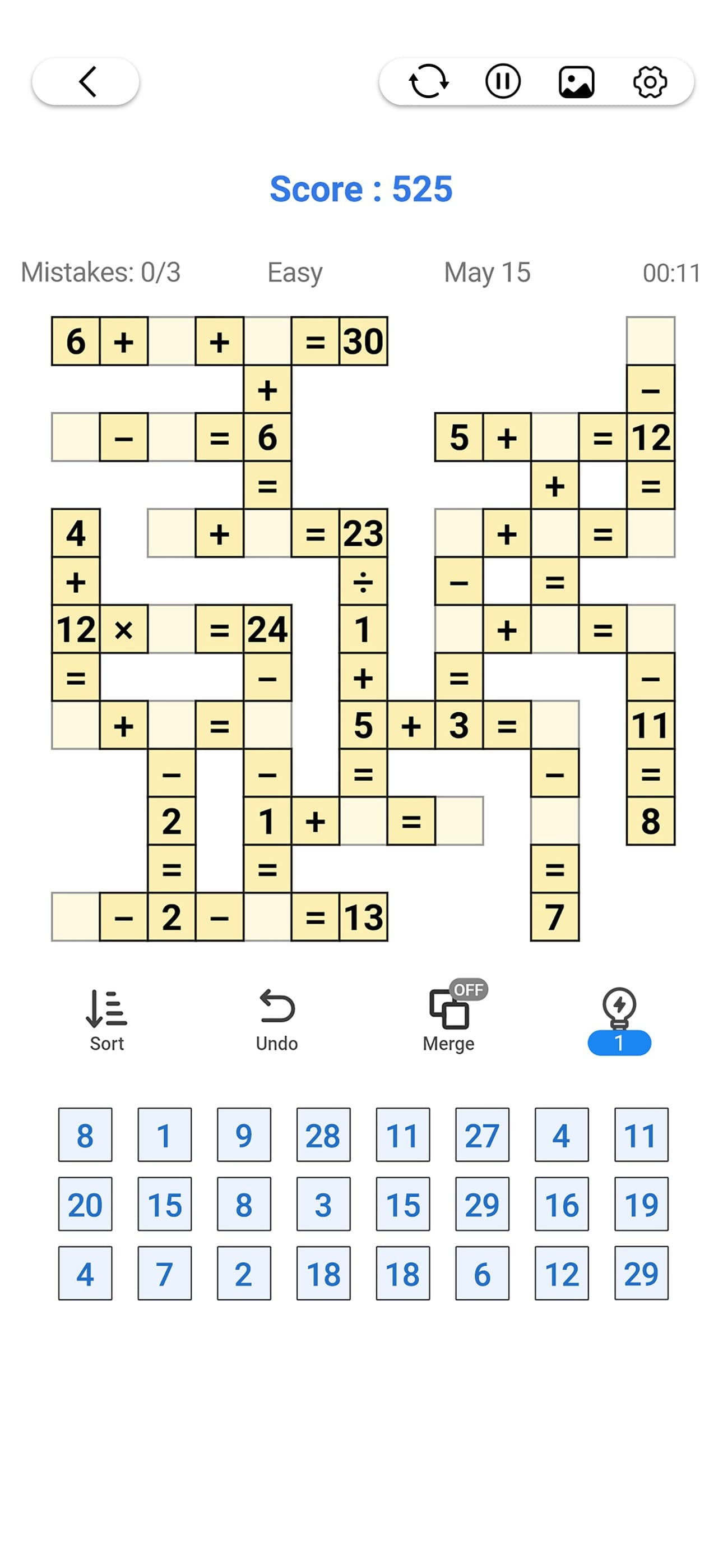 Cross Number - Math Puzzle screenshot 1 - screenshot