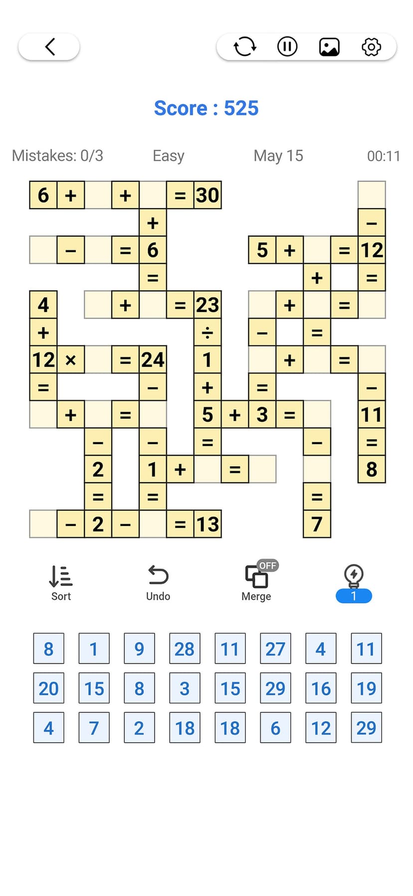 Cross Number - Math Puzzle screenshot 1 - screenshot