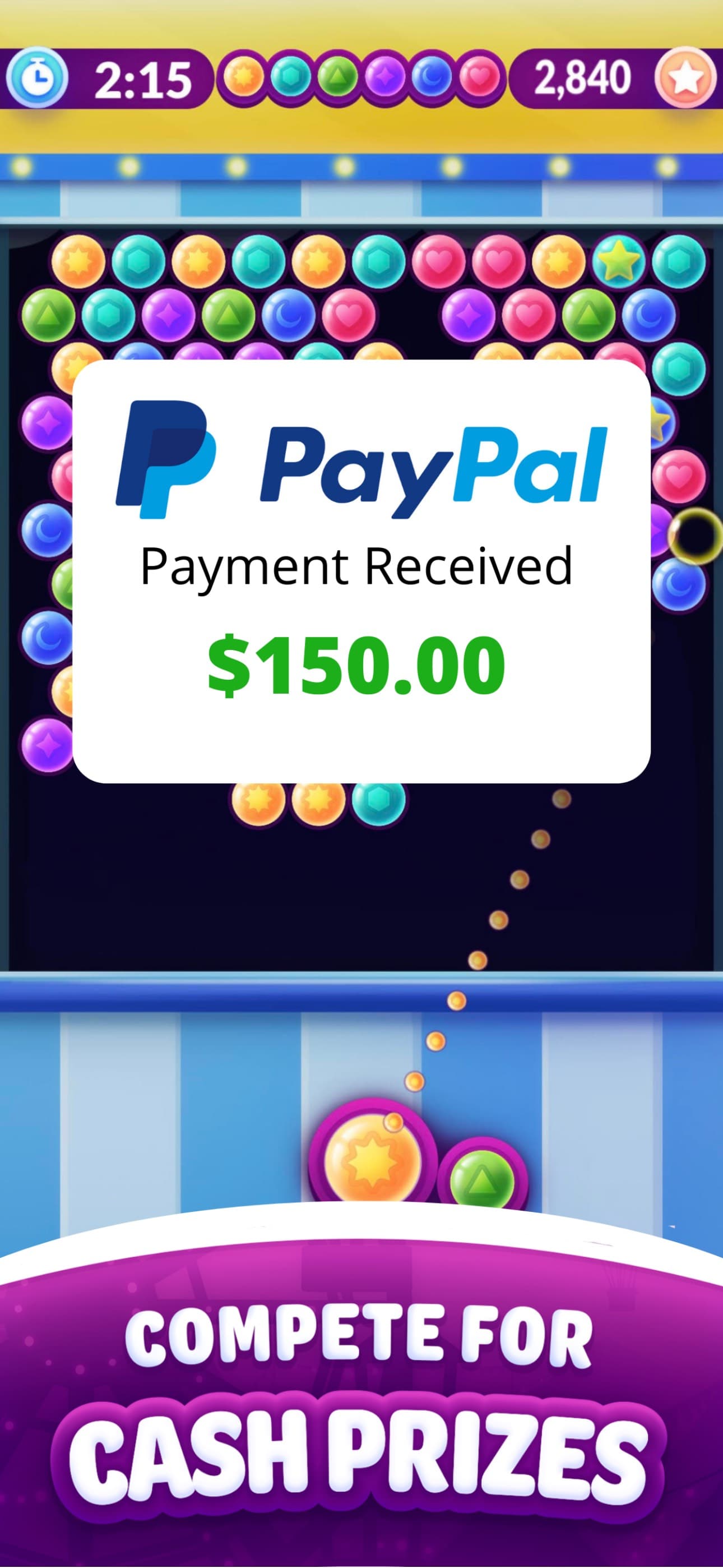 Real Money Bubble Shooter Game screenshot 2 - screenshot