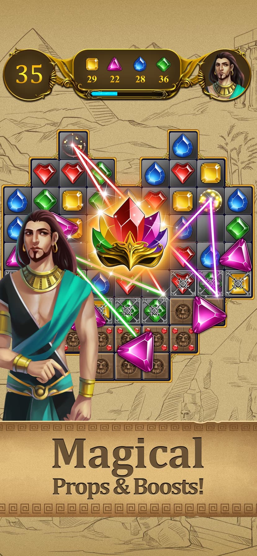Jewel Swap -Magic Match 3 game screenshot 1 - screenshot