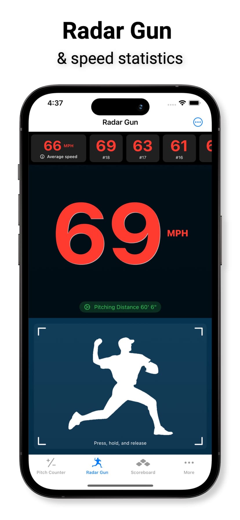 Pitch Counter & Radar Gun screenshot 2 - screenshot