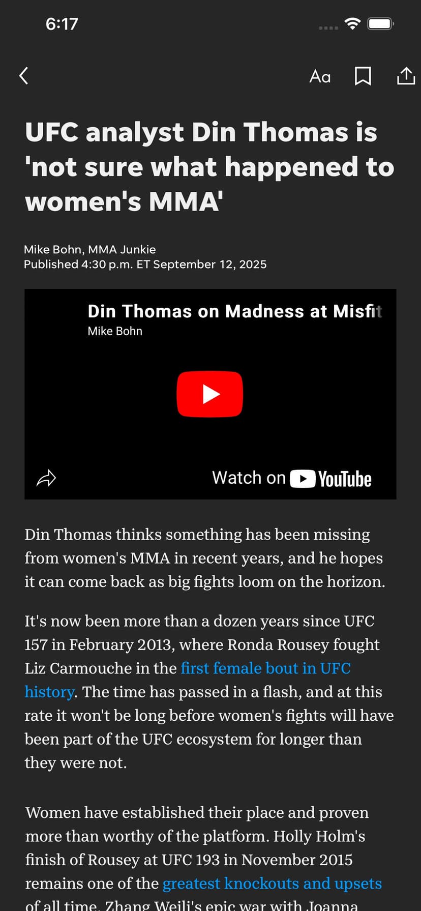 MMAjunkie screenshot 2 - screenshot