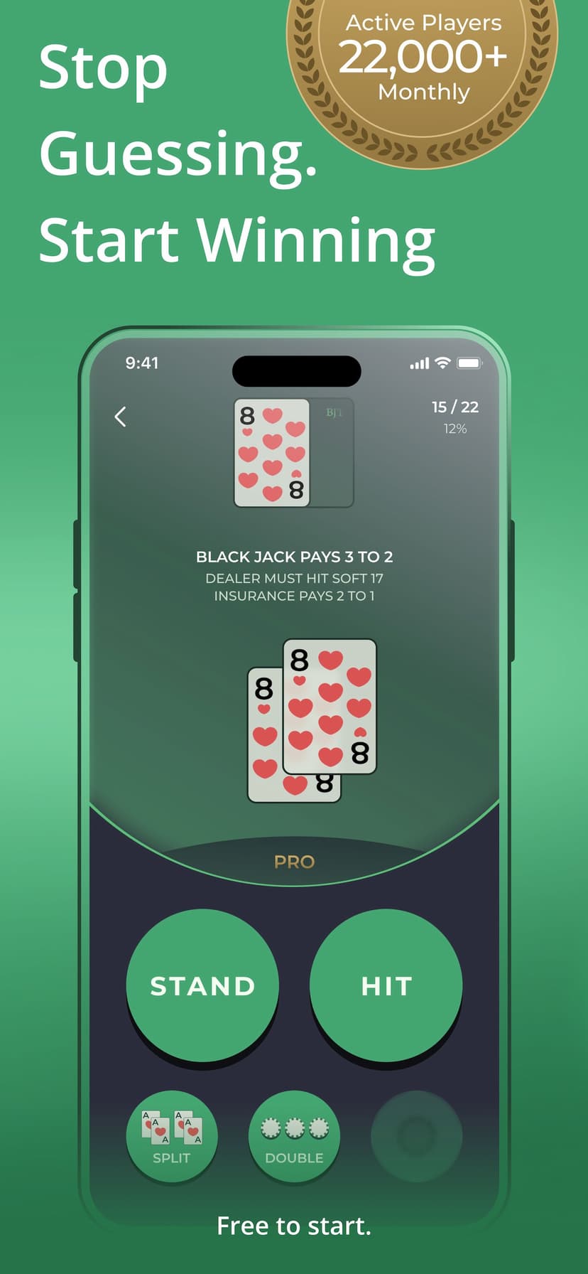 Blackjack 21: Strategy Trainer screenshot 1 - screenshot