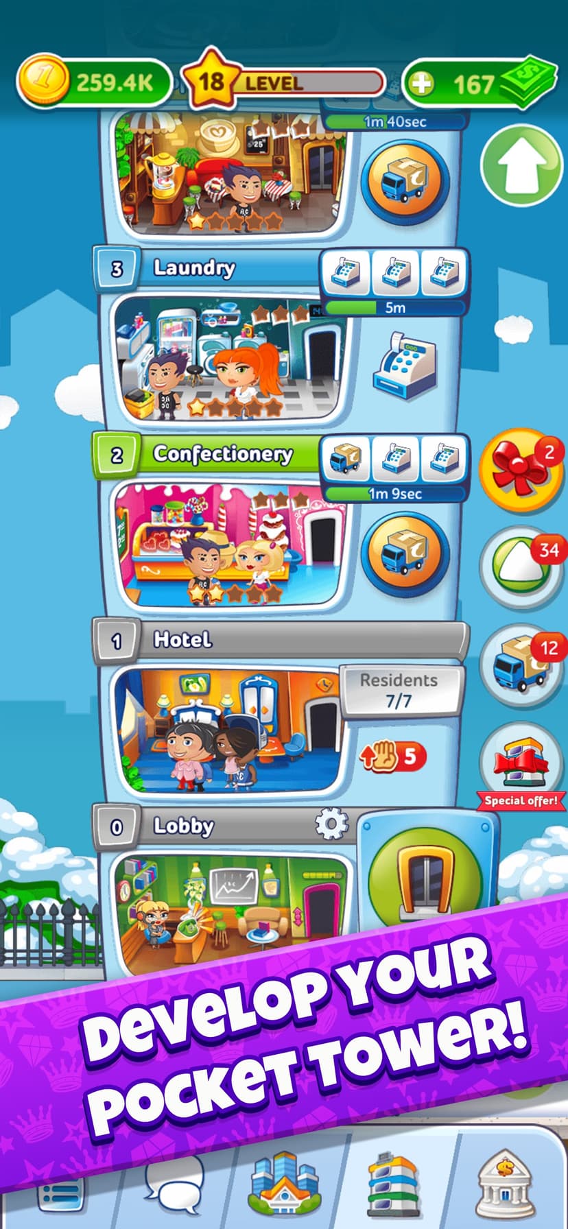 Pocket Tower－Tiny Metropolis screenshot 1 - screenshot