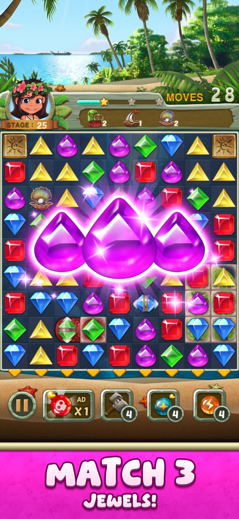 Paradise Jewel: Match-3 Puzzle screenshot 2 - screenshot