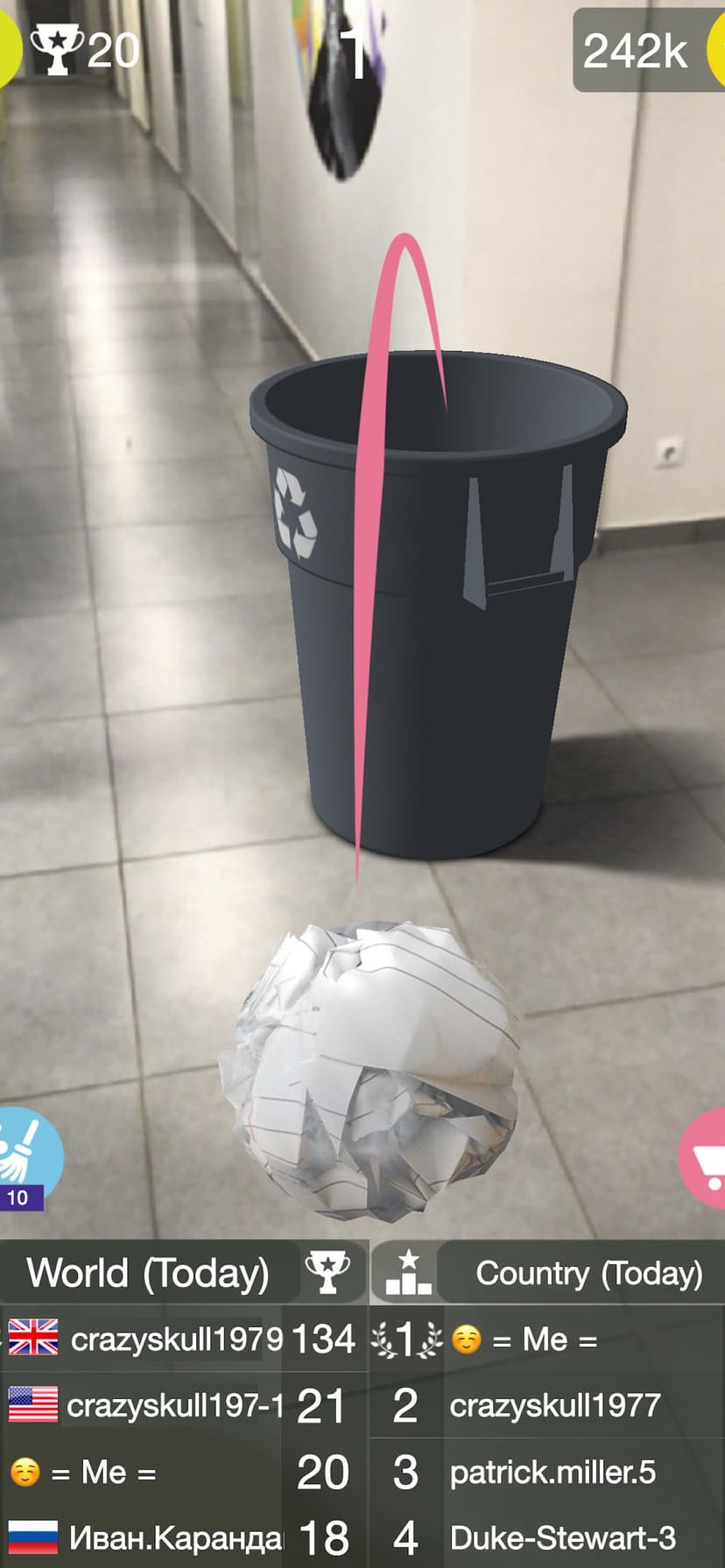 Paper Bin AR - paper throw screenshot 3 - screenshot