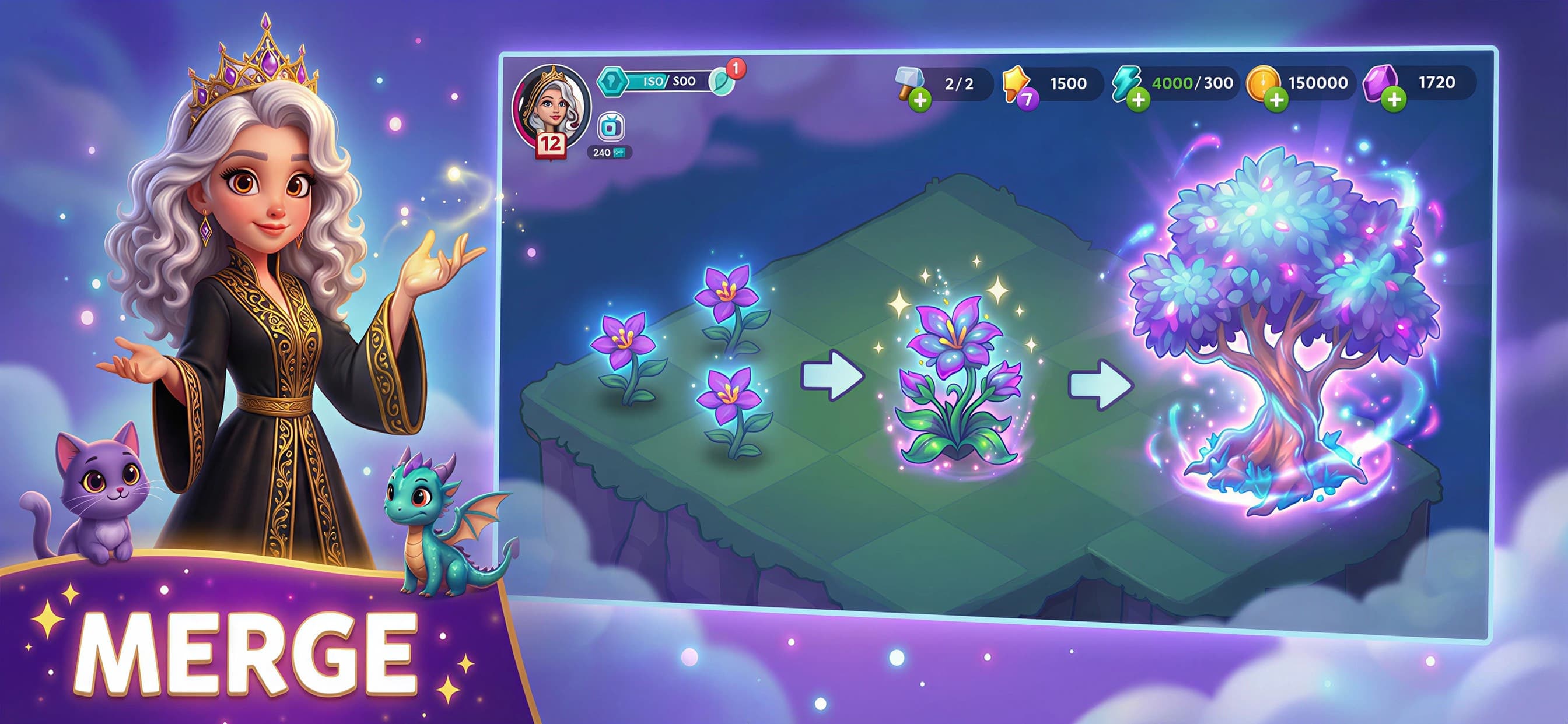 Merge Witches-Fun Puzzle Game screenshot 1 - screenshot