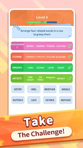 Associated Word Sort - Puzzle screenshot 3 - screenshot
