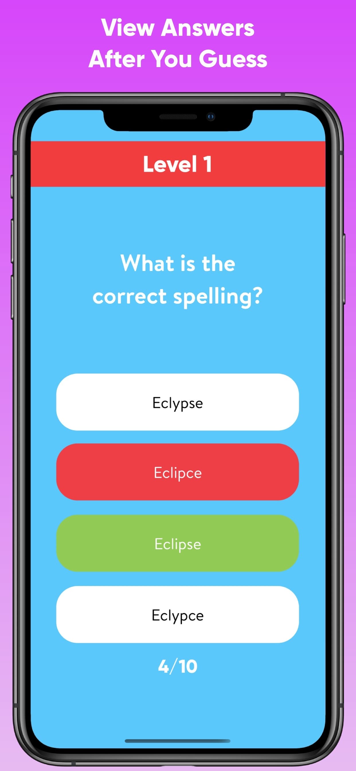 Spelling Test Quiz - Word Game screenshot 2 - screenshot