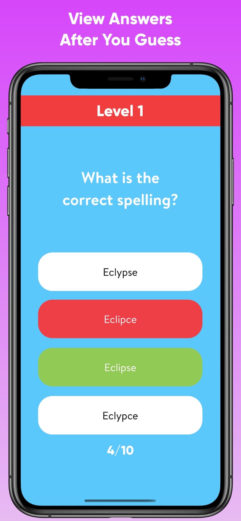 Spelling Test Quiz - Word Game screenshot 2 - screenshot