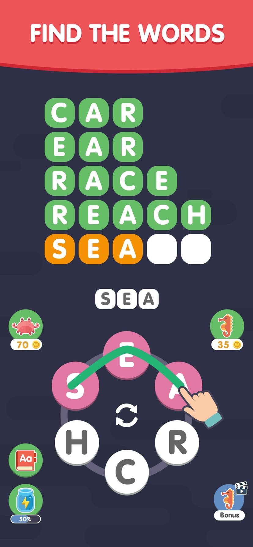 Word Search Sea: Offline Games screenshot 1 - screenshot