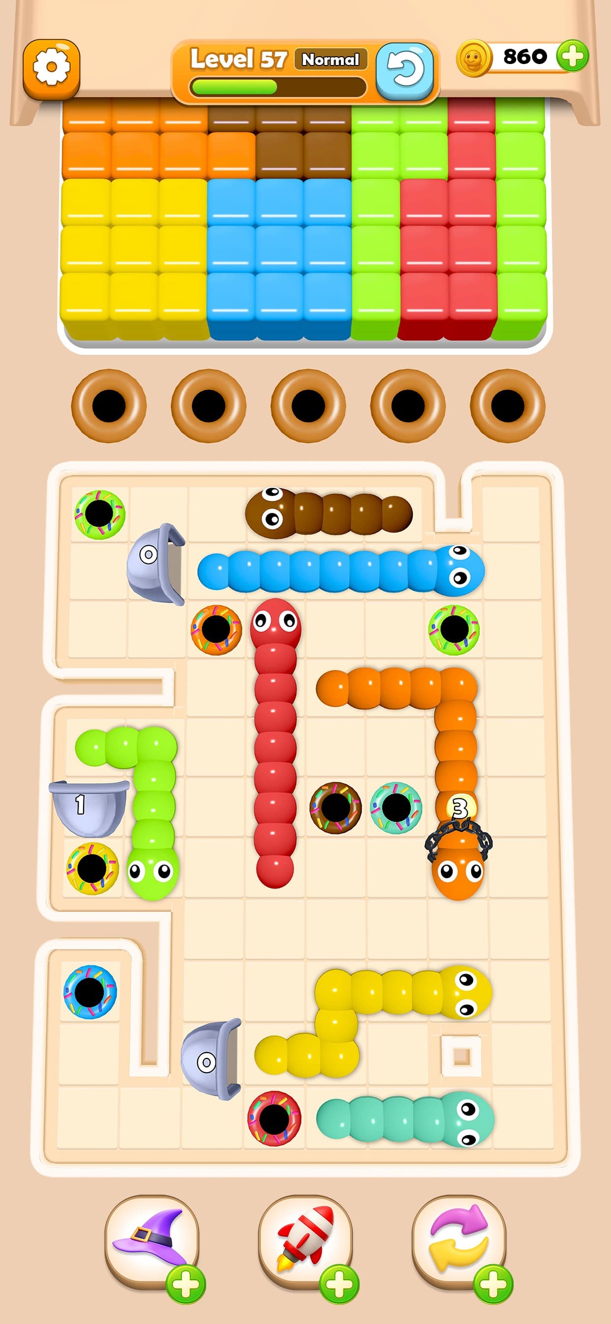Worm Color Blast screenshot 2 - screenshot