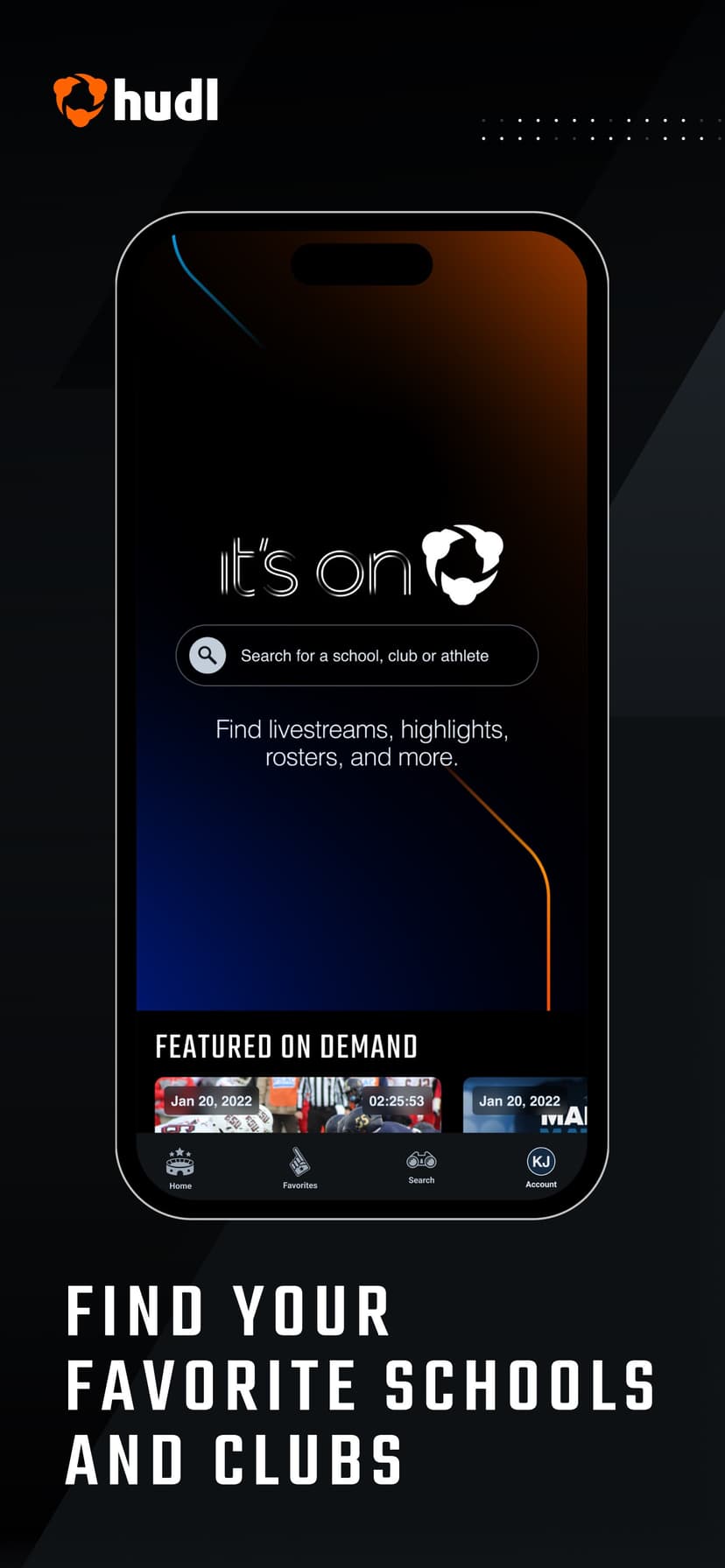 Hudl Fan: Find. Watch. Follow. screenshot 1 - screenshot