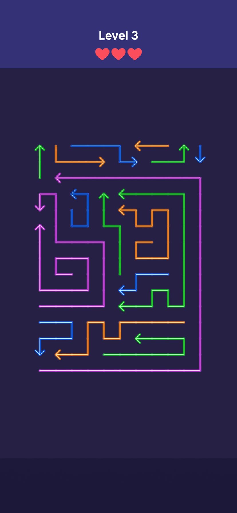 Neon Puzzle: Arrow Swipe screenshot 1 - screenshot