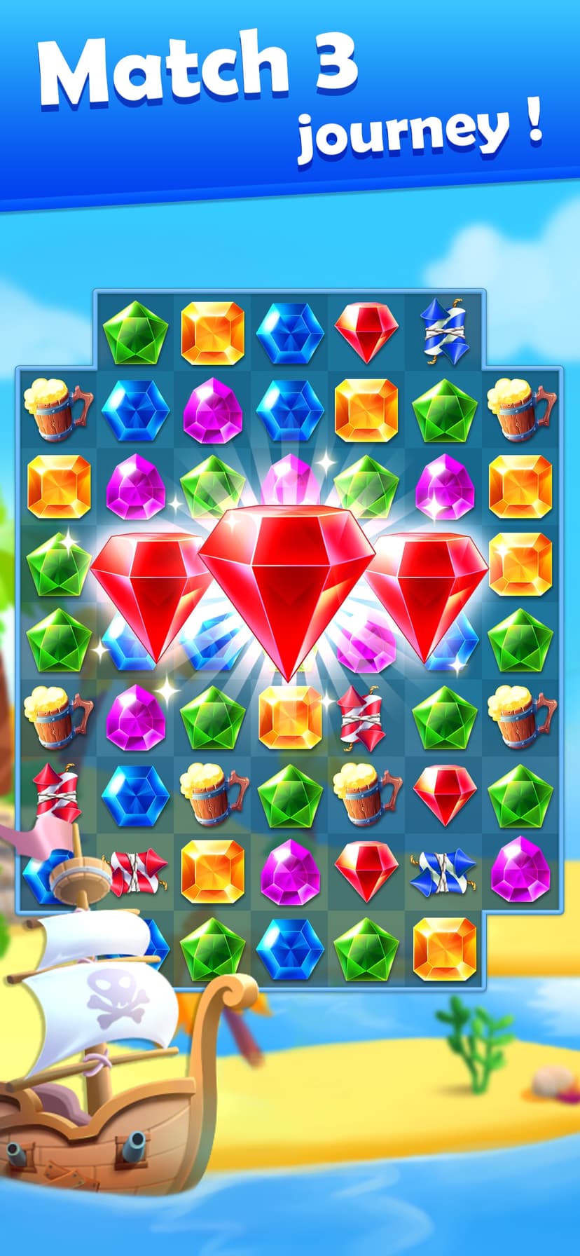 Jewel Pirate - Matching Games screenshot 1 - screenshot