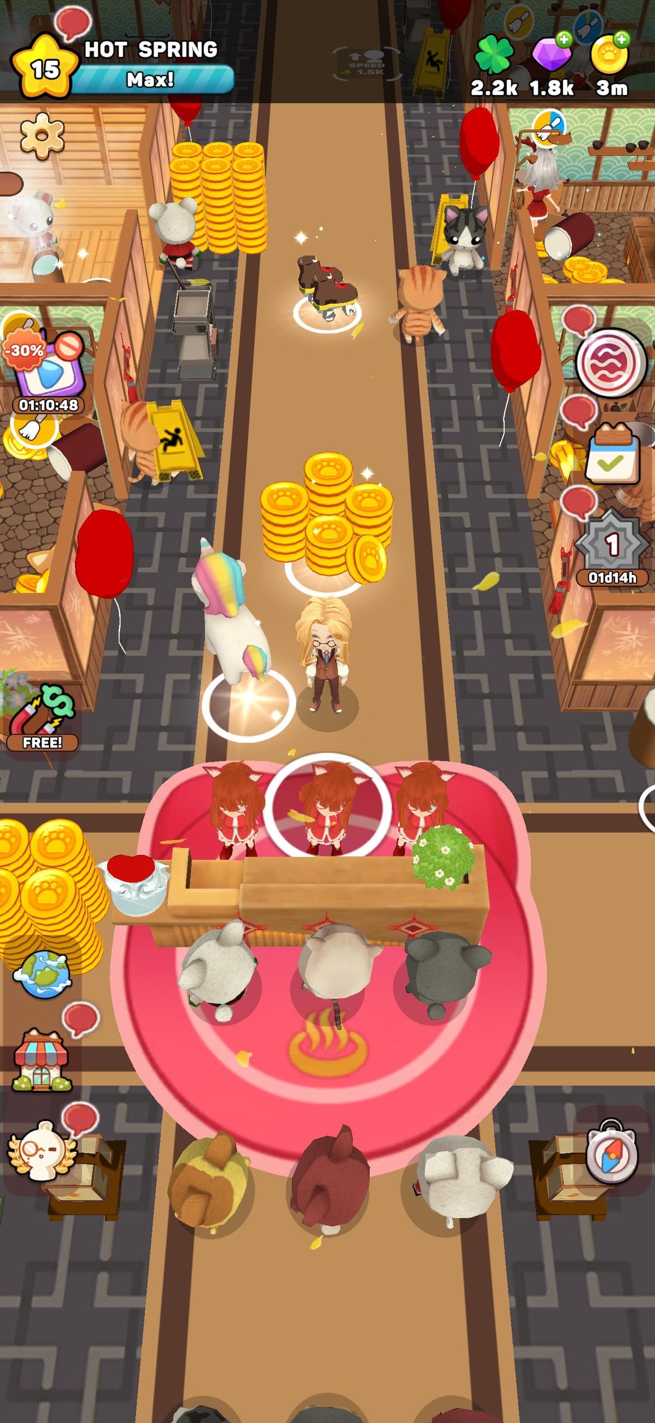 Kawaii Hot Spring: Idle Tycoon screenshot 1 - screenshot