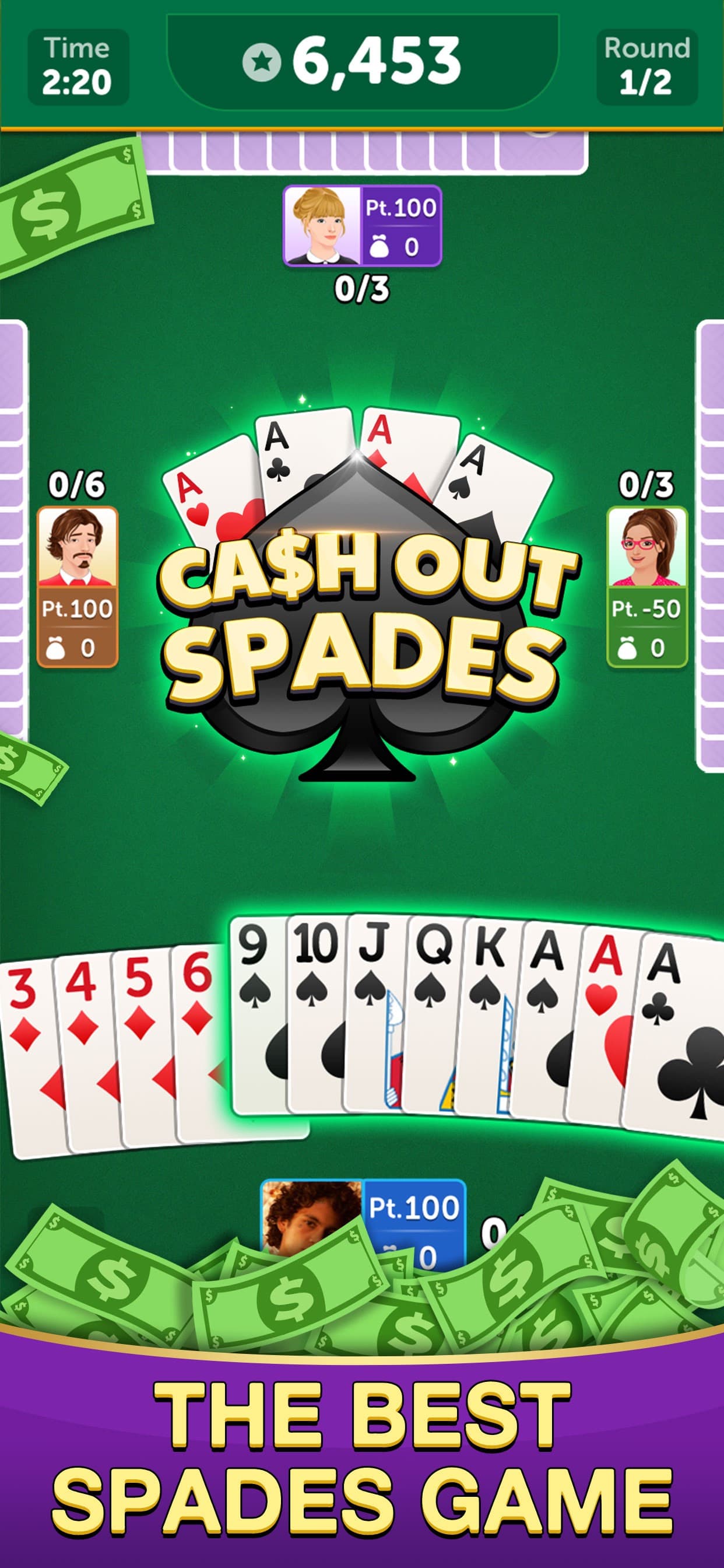 Spades Cash 2: Real Money Game screenshot 1 - screenshot