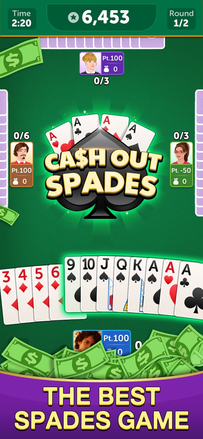 Spades Cash 2: Real Money Game screenshot 1 - screenshot