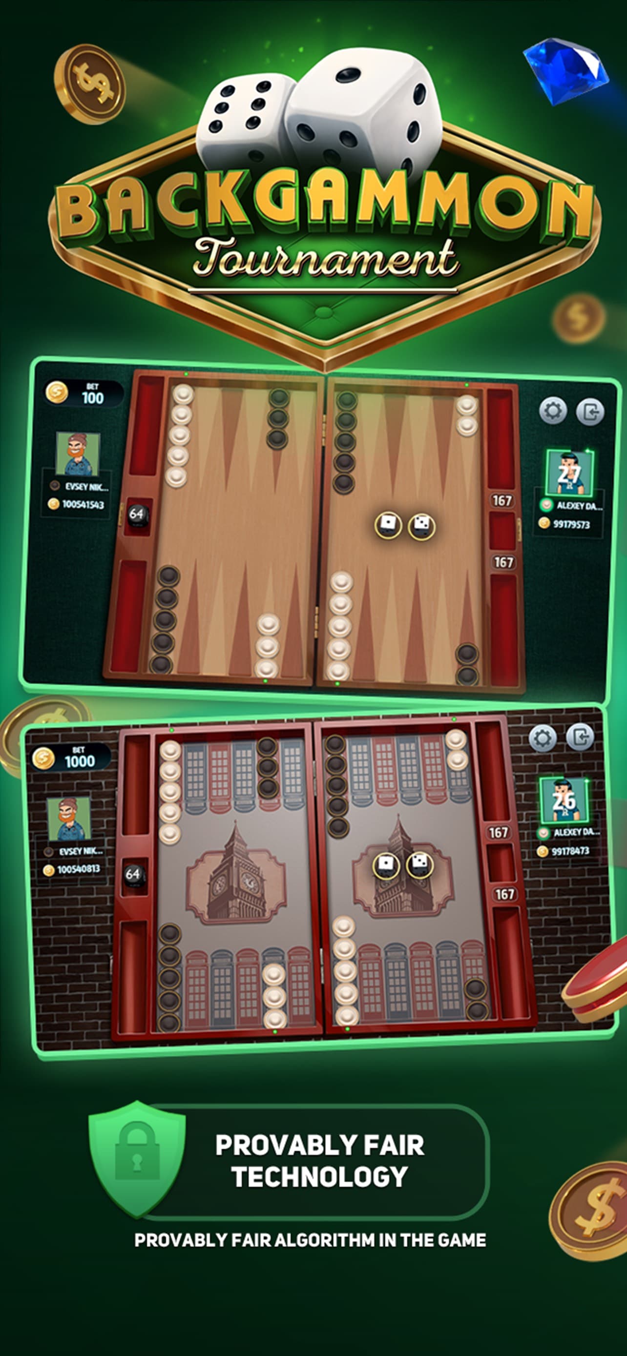 Backgammon Tournament online screenshot 1 - screenshot