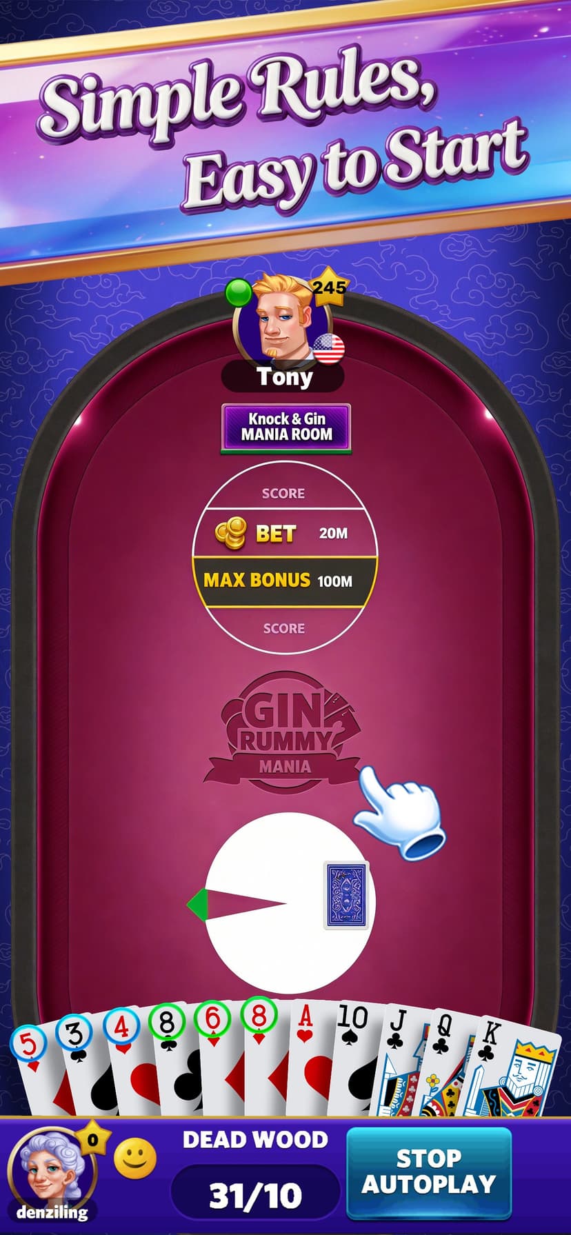 Gin Rummy Mania-No Ads,No Stop screenshot 3 - screenshot