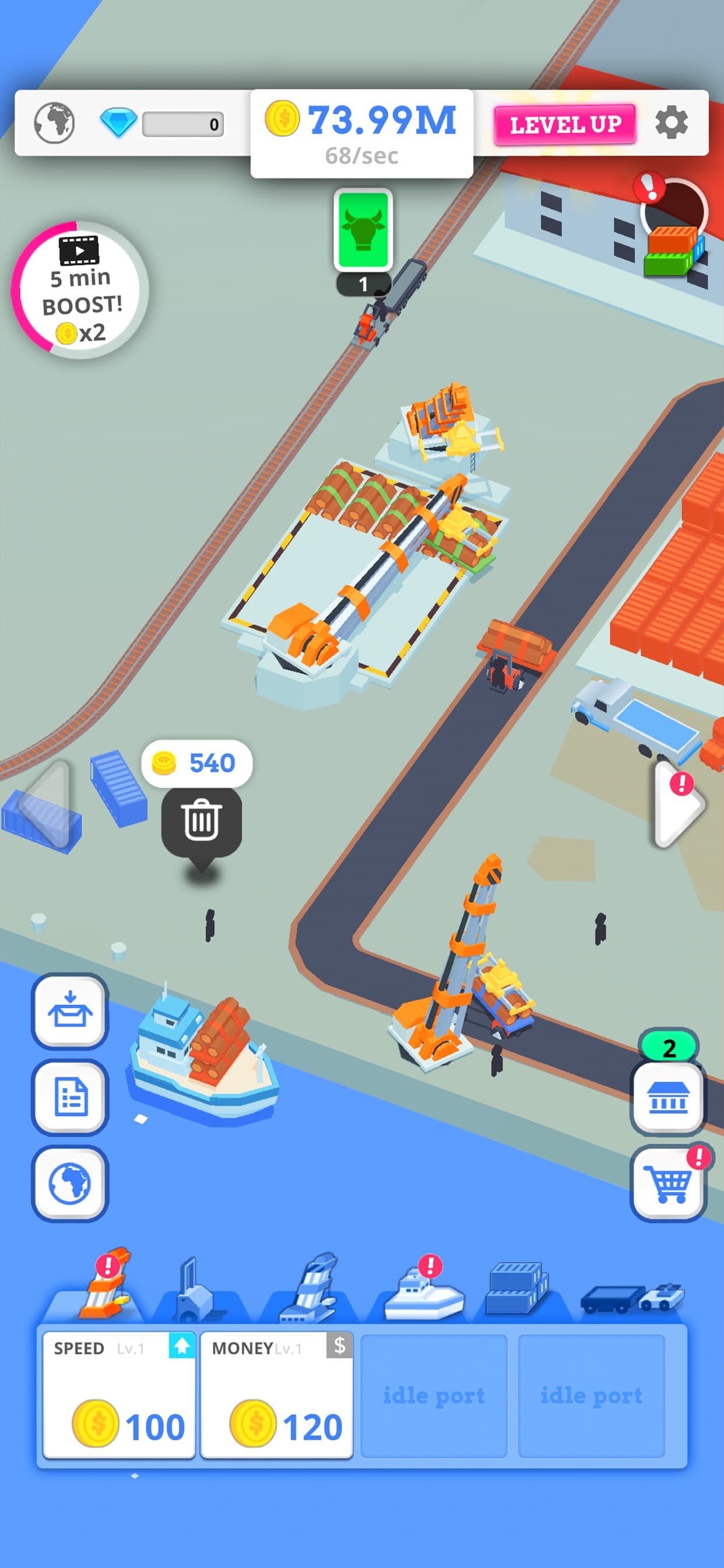 Idle Port - Sea game screenshot 1 - screenshot