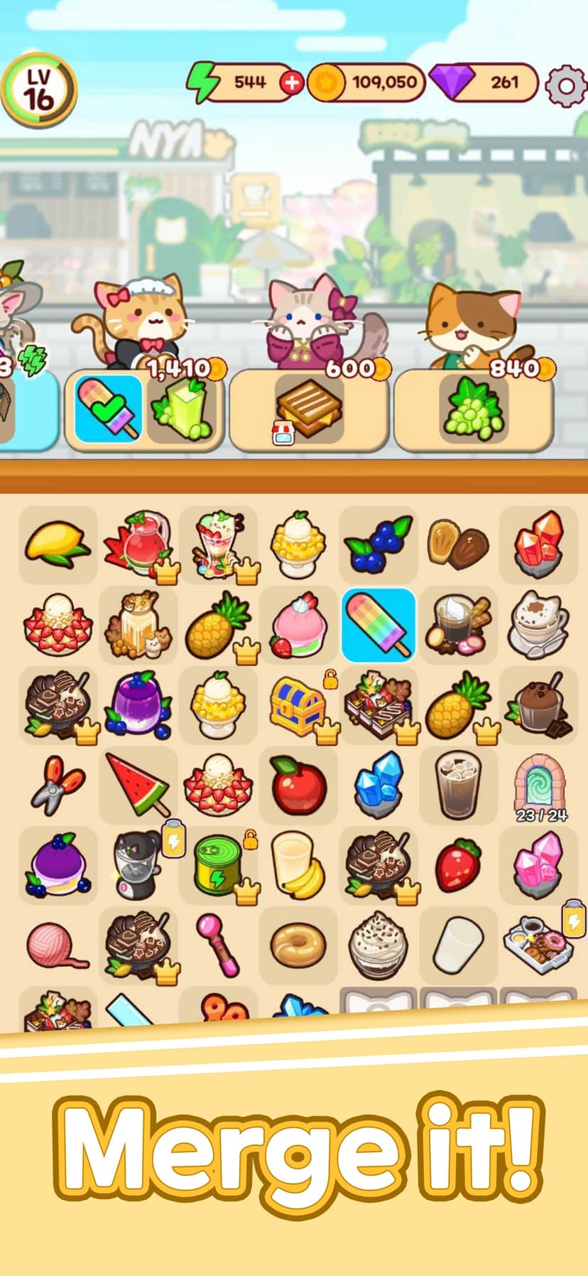 Merge Cat Cafe : Coffee cat screenshot 1 - screenshot