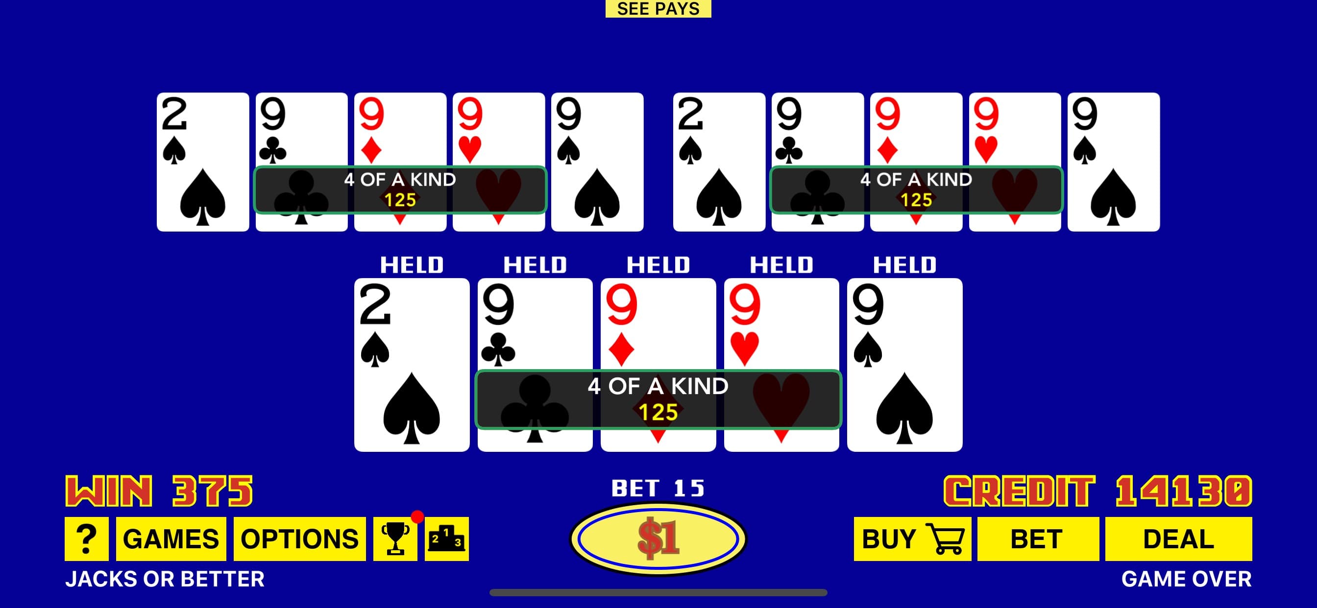 The Classic Video Poker screenshot 2 - screenshot
