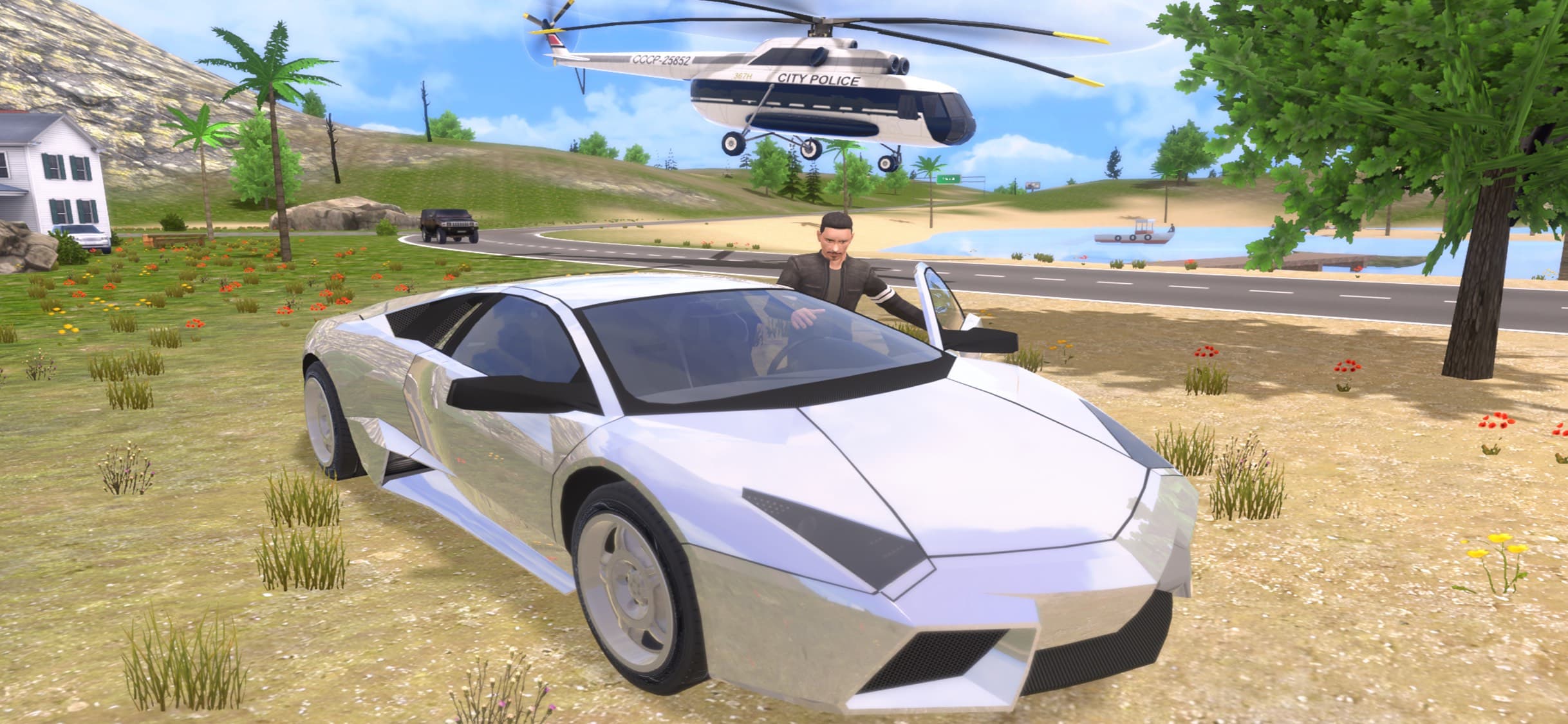 Helicopter Flying: Car Driving screenshot 1 - screenshot