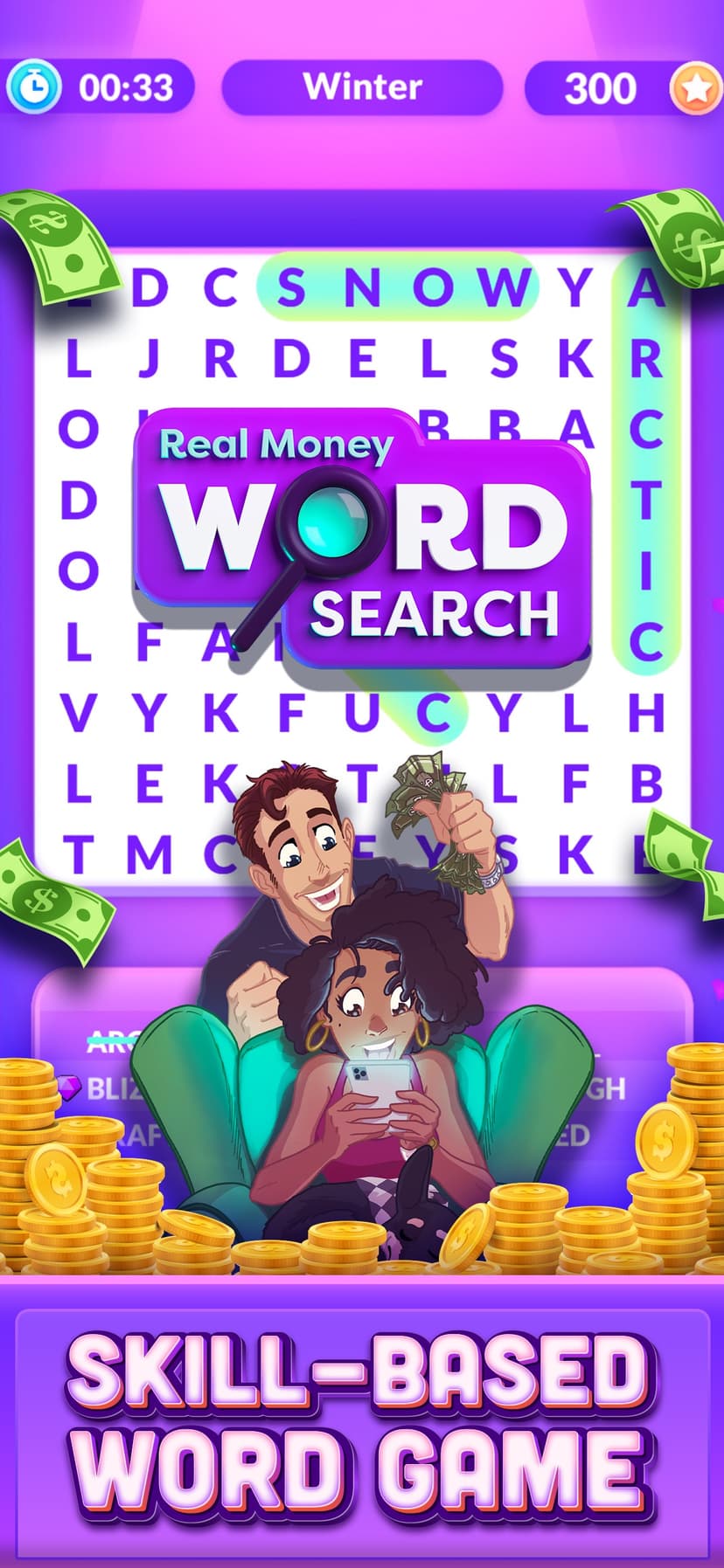 Real Money Word Search Skillz screenshot 1 - screenshot