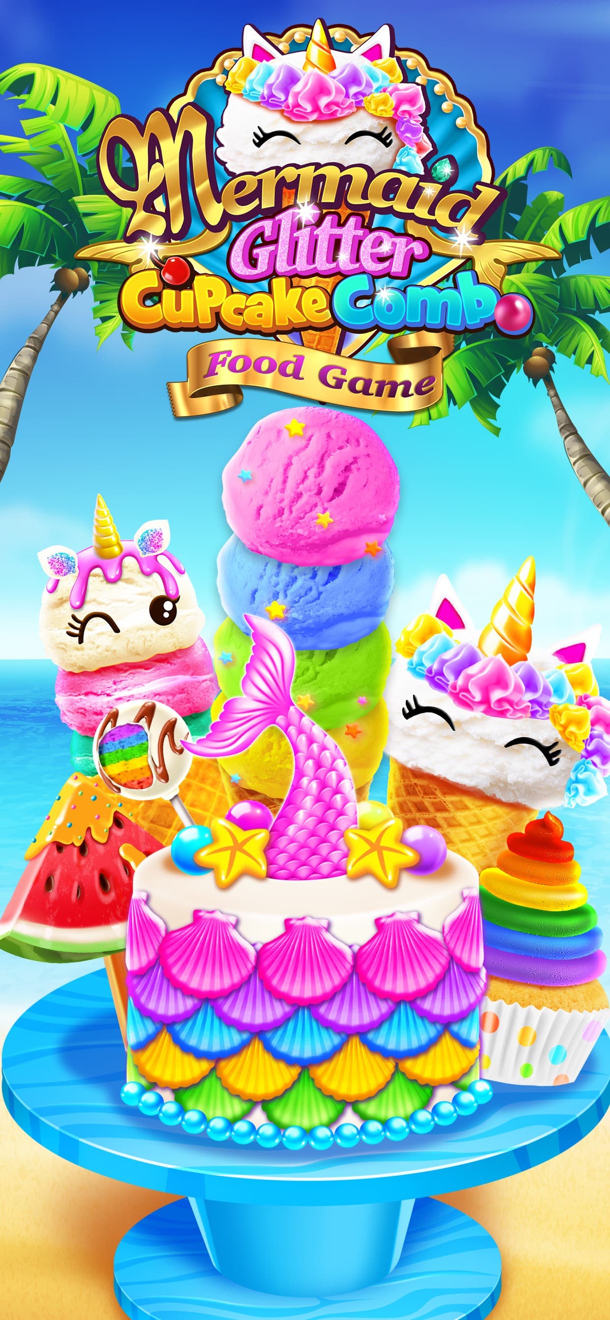 Mermaid Glitter Cupcake Chef screenshot 1 - screenshot