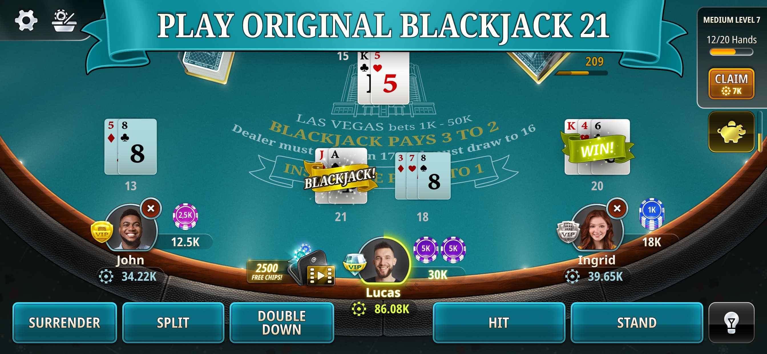 Blackjack 21 - Casino Games screenshot 1 - screenshot